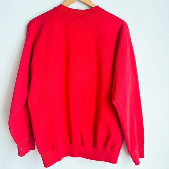 Vintage "I Heart the USA" Red Embroidered Sweatshirt MAGA L - Picture 5 of 6